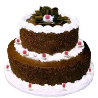 Midnight Eggless Cakes Delivery in Jammu - Tier Black Forest Cake to Jammu