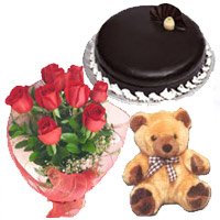 Valentine's Day Cake and flowers to Jammu Same Day Delivery