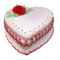 Cheapest Cakes to Jammu including 3 Kg Heart Shape Vanilla Cake in Jammu